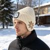 Осенне-зимний велоспорт мужчины и женщины литиевая батарея вязаная шерсть уличный передний фонарь освещение ночная дорога защита ушей светодиодная шапка шапка со светом