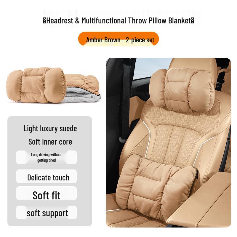 Zeekr 7X/009/007/007GT/MIX Plush Headrest Lumbar Pillow Blanket Combo