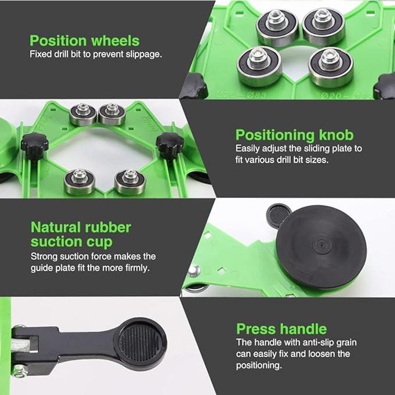 Регулируемый резак для плитки, центрирующий держатель локатора, приспособление для керамики, плитки, стекла(Двойная ручка) Кольцевая пила для плитки