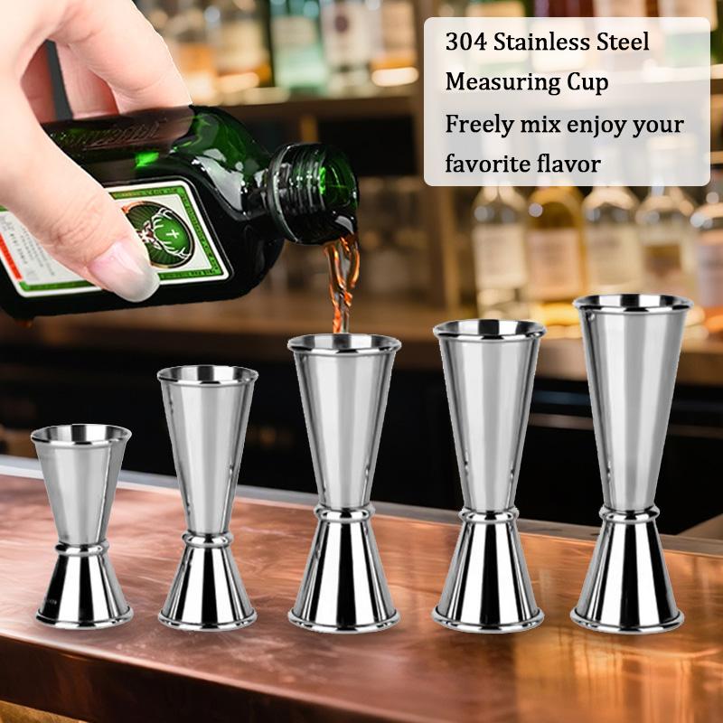 1pc Liquid Measuring Cup Stainless Steel Measure Cup Cocktail Spirit Jigger Mixed Beaker Measure Cup Kitchenware Bar Accessories