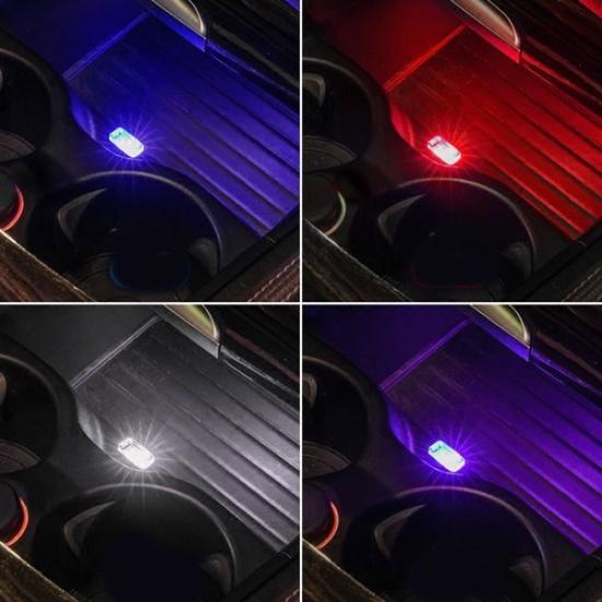 3x USB LED Lights Car Interior Neon Atmosphere Ambient Lamp Bulb Accessories