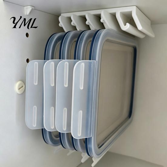 Wall Mounted Lid Holder for Cabinet 5-Slot Organizer, Space Saving Vertical Hanging Storage Rack, 3D Universal Rack Round And Square Lids Print Resin