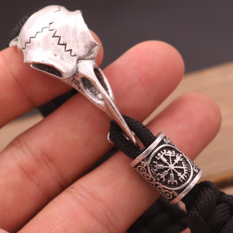 Череп Ворона Прямой Треугольный Бусы Aoding Myth Кельтский Узел Браслет Персонализированный Панк Плетеный Браслет
