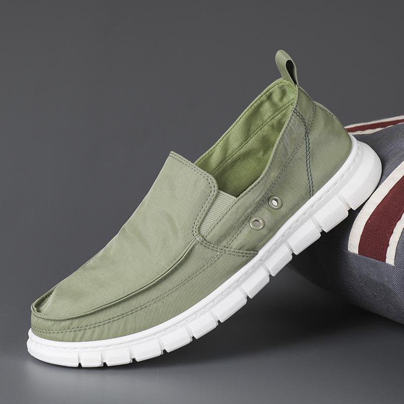 Весенняя мужская обувь, одношаговая ленивая обувь, универсальная дышащая тканевая обувь, повседневная обувь с мягкой подошвой, новые модные туфли, парусиновая обувь