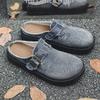 Мужские мюли ковбойские без шнуровки повседневная обувь для четырех сезонов дышащая легкая с мягкой подошвой противоскользящая комфортная для прогулок на улице полутапочки