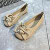 Модные женские повседневные туфли Модные удобные нескользящие износостойкие простые металлические декоративные повседневные дышащие балетки мокасины