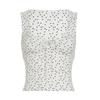 Korean Style Sleeveless Crop Top Round Dot Women Camisole Stylish Lace Up Vest Top  Female
