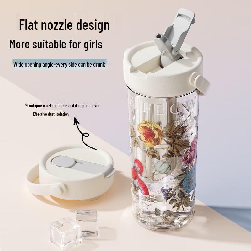 GOOM 600ml Floral Ceramic Dual-Use Water Bottle