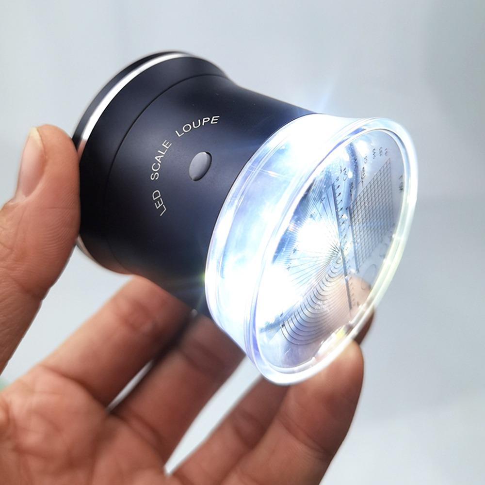 USB Charging Illuminated Magnifier 30X Magnification Cylindrical Magnifier Jewelry Appraisal