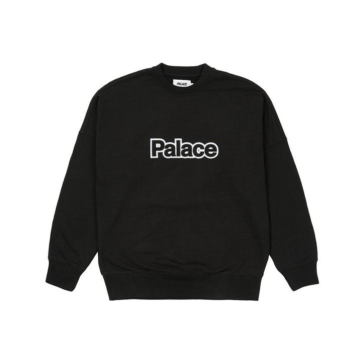 Palace FW21 Word Logo Print Круглый вырез толстовка унисекс топы черный P20CS016