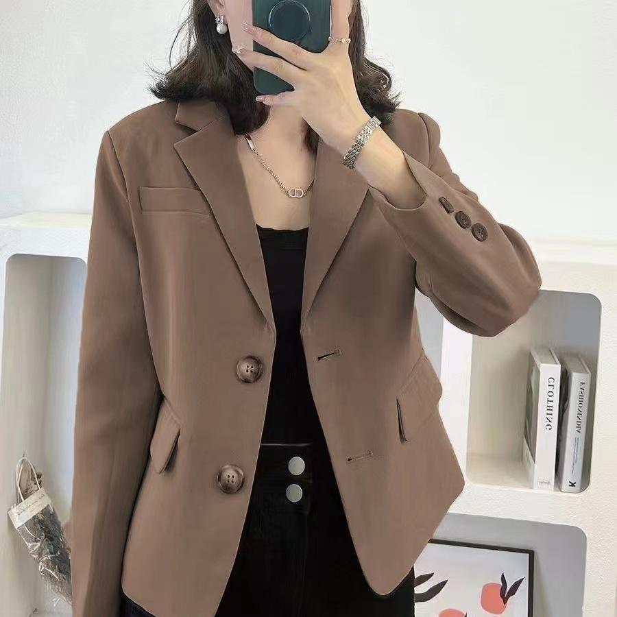 Шикарный и модный женский пиджак, классический черный женский пиджак