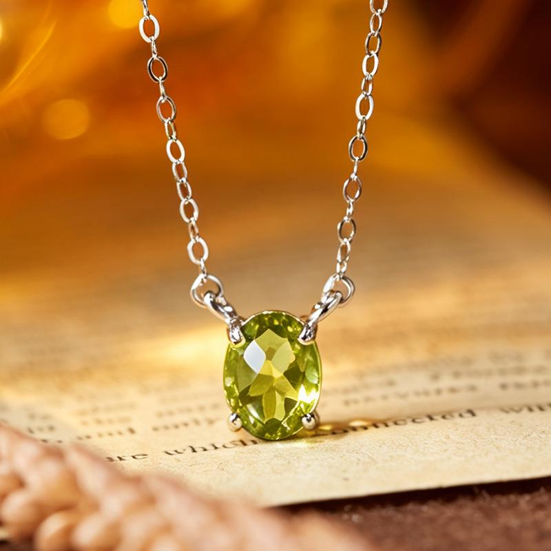 Серебряная цепочка на ключицу S925 с подвеской из разноцветных драгоценных камней для женщин