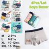 4pcs/Pack Boys Underwear Kids Cotton Boxer Cute Cartoon Training Boyshorts for Toddler Size 3-12 Years