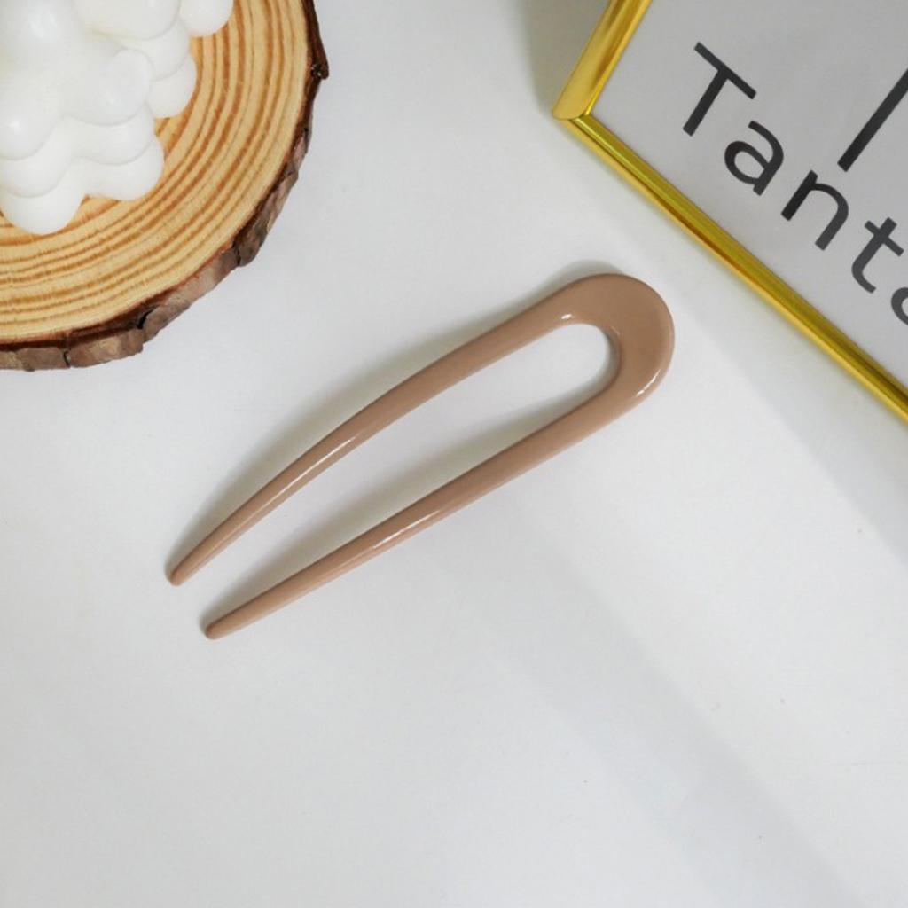 Women Girls U Shaped Hair Clip Tortoiseshell Sticks Acetate Hairpin Chinese Style Resin Fork Hairclip