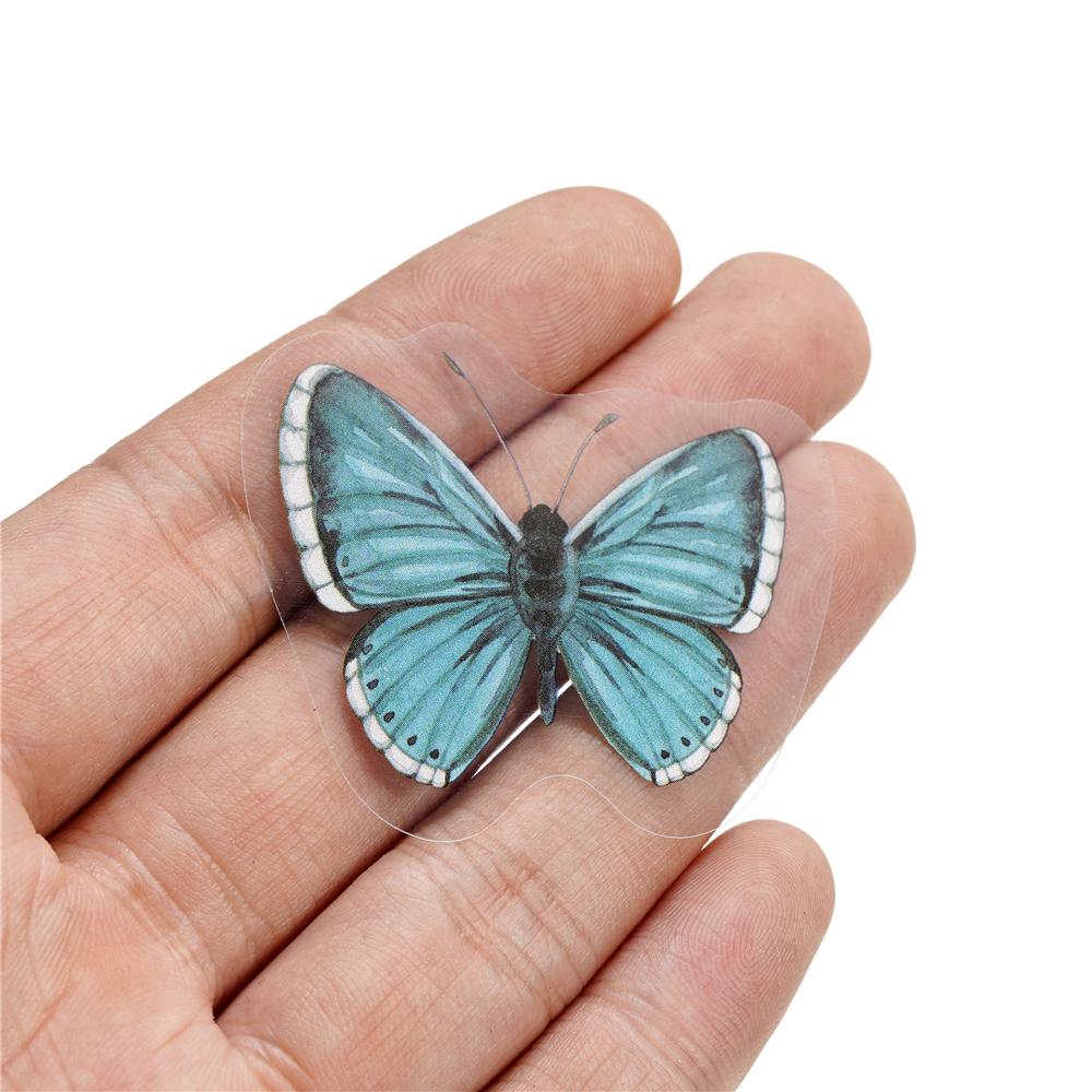 40pcs Colorful Butterfly Wings Stickers Epoxy Resin Fillings Plant Sticker for DIY Silicone Mold Filler Nail Art Crafts Decor