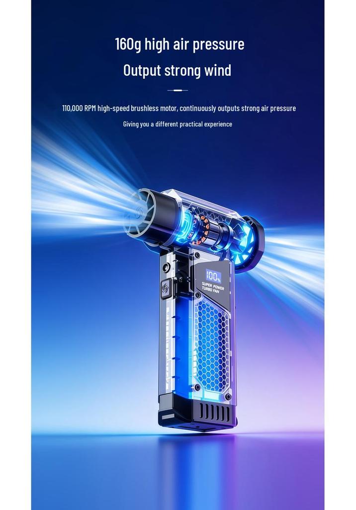 New Wireless Turbine Fan: Multi-Use Blower & Dust Collector for Car Wash, Outdoor, and Camping