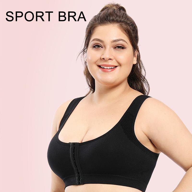 Женский спортивный бюстгальтер без стального кольца. Дышащий жилет для йоги и бега. Фитнес-пряжка спереди. Противоударное нижнее белье. Удобный бюстгальтер больших размеров.