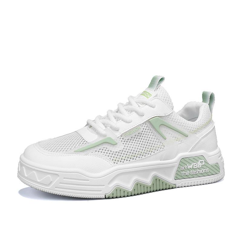 Мужские кеды на толстой подошве, увеличивающие рост, 2024 лето, новая сетчатая дышащая и удобная низкая шнуровка, универсальная повседневная мужская обувь