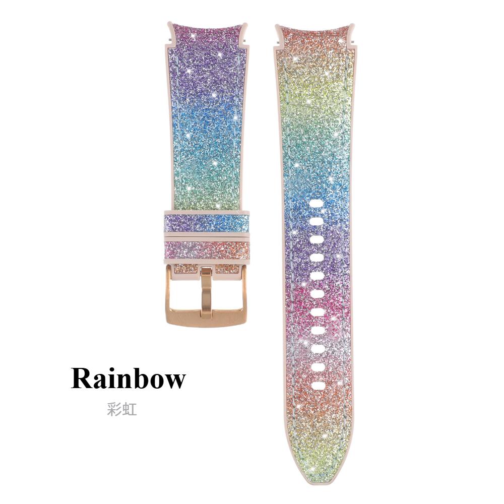 Ремешок без зазоров для Samsung Galaxy Watch 7 40мм/44мм, браслет с блестящим градиентным цветом, силиконовый ремешок для Galaxy Watch7 FE 6 4 Classic/5 Pro 45мм 43мм 46/47мм