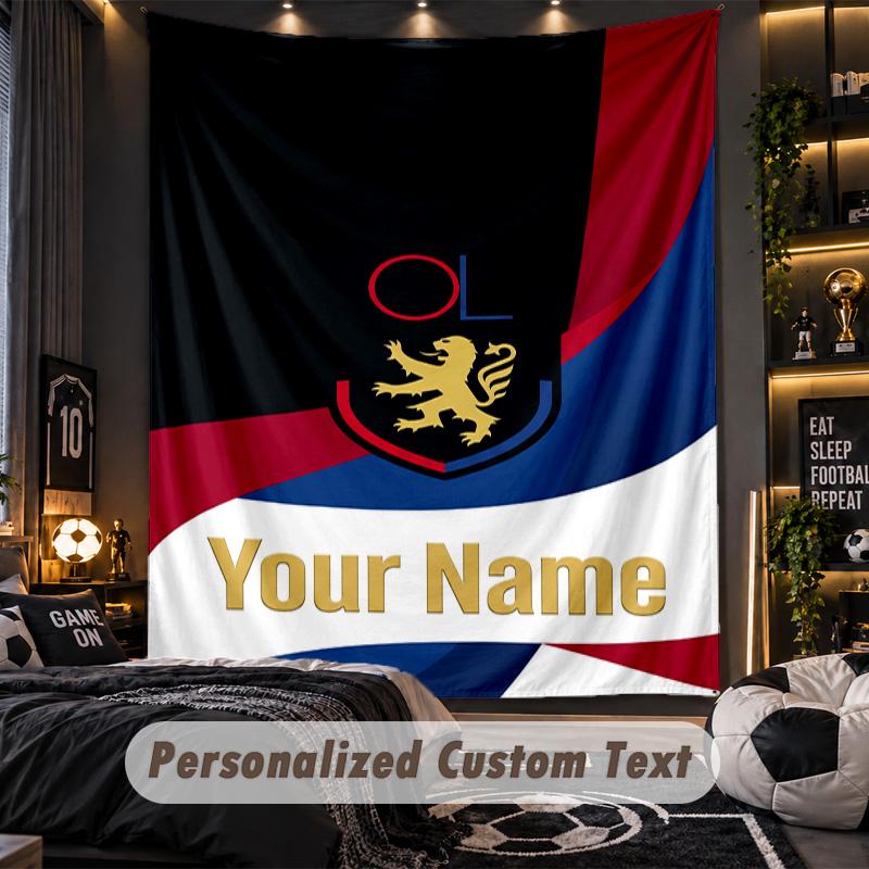 TapestryLyon FC Custom Name Text Personalized Wall Hanging Tapestry Home Wall Decor