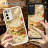 Phone case: 2D flat design suitable for Samsung Galaxy A34 A35 M05 M06 S20 S22 S21 FE Plus 5G protective case, toast sandwich, perfect Christmas and H