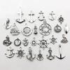 50 Pcs Craft Supplies Nautical Ship Wheel Anchor Lig Charms Pendants for Crafting, Jewelry Findings Making Accessory For fIY Necklace Bracelet