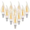 10 шт. светодиодных лампочек C35 с золотой нитью накаливания 2700 К 4 Вт с цоколем E14, прозрачное стекло, теплый белый свет 220?240В