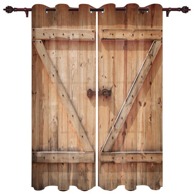 Деревянные двери в винтажном стиле, оконные шторы для детской комнаты, гостиной, занавески, панели, занавески для кухни