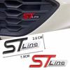 KFLV8 2pcs 3D  ST-Line metal automotive stickers for the  middle grill rear and fender, applicable to Ford  car serials