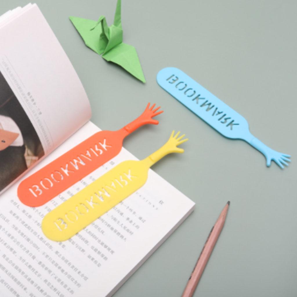 4pcs Funny Help Me Bookmarks Novelty Hand Pad Note Book Mark Stationery for Kids Students Teacher