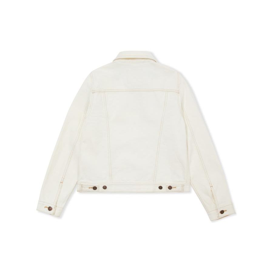 Levis FW22 Однотонная Однобортная Джинсовая Куртка Короткая Женские куртки Белый A3482-0001
