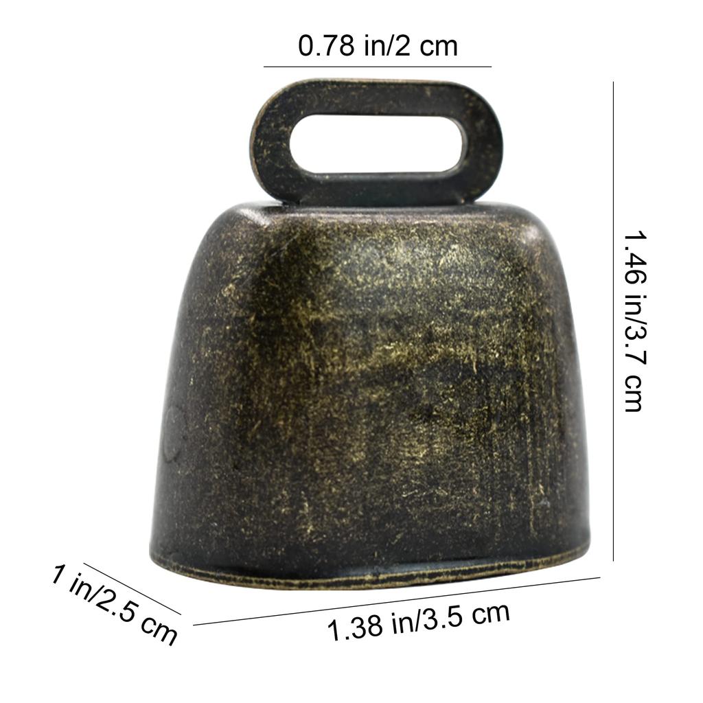 MrMrKura Cowbell Cow Horse Grazing Brass Bell Set Metal Bell Set of 6 Cow Horse Sheep Mini Bell Tin Livestock Animal Hemp Rope Farm Bronze Agriculture
