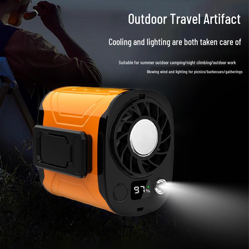 Portable High-Speed Waist Fan with Clip & Digital Display, Long Battery Life, Lighting, & Neck Hanging Option