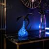 Креативный подарок для любителей драконов 3D-печатная статуэтка огнедышащего дракона, мистическая фигурка с пламенем, коллекционная модель фэнтезийного существа с подставкой, декор для рабочего стола