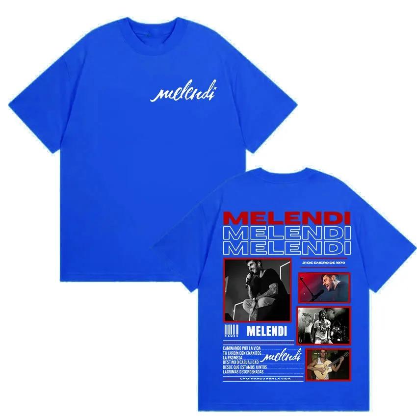 Rapper Melendi Tour 2025 Album Merch T Shirts Men's Vintage Gothic Oversized Cotton T-shirt Plus Size Streetwear Cotton  Hip Hop