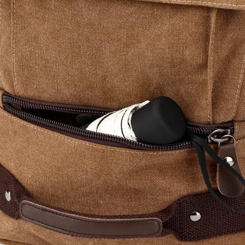 Мужской холст рюкзак открытый сплошной цвет большой емкости для отдыха многоцелевая дорожная сумка