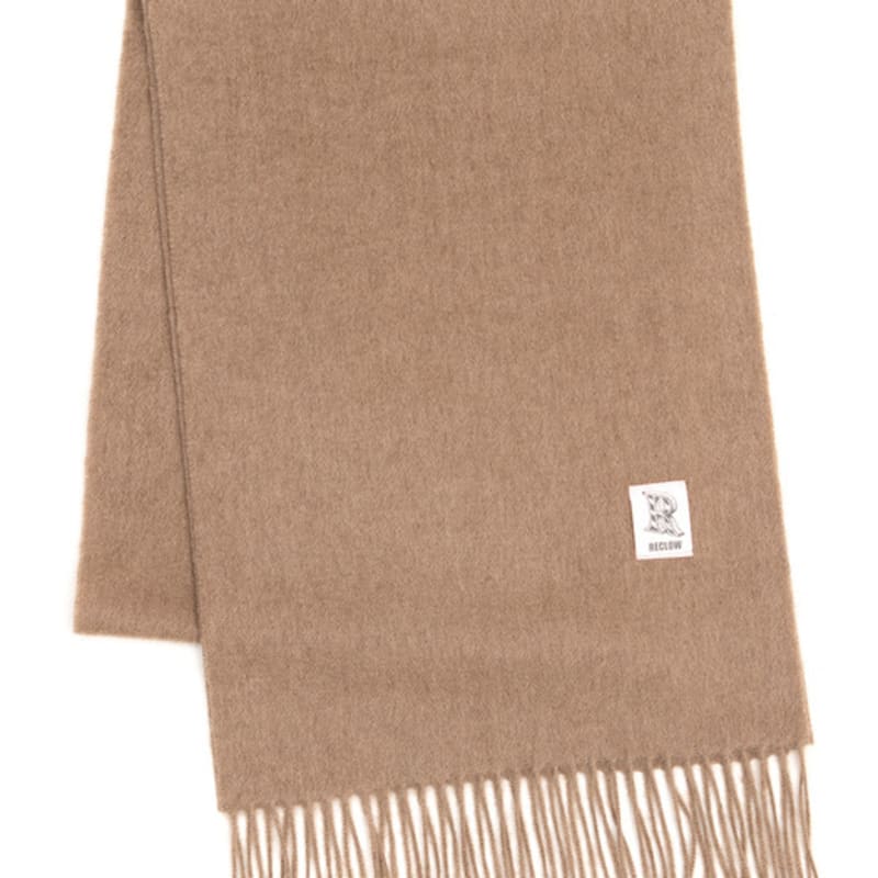 RECLOW RECLOW LAND 100% Cashmere Muffler Sand Brown
