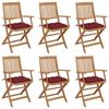 Day and Night - Day and Night Folding Garden Chairs 6 Units and Cushions Solid Acacia Wood
