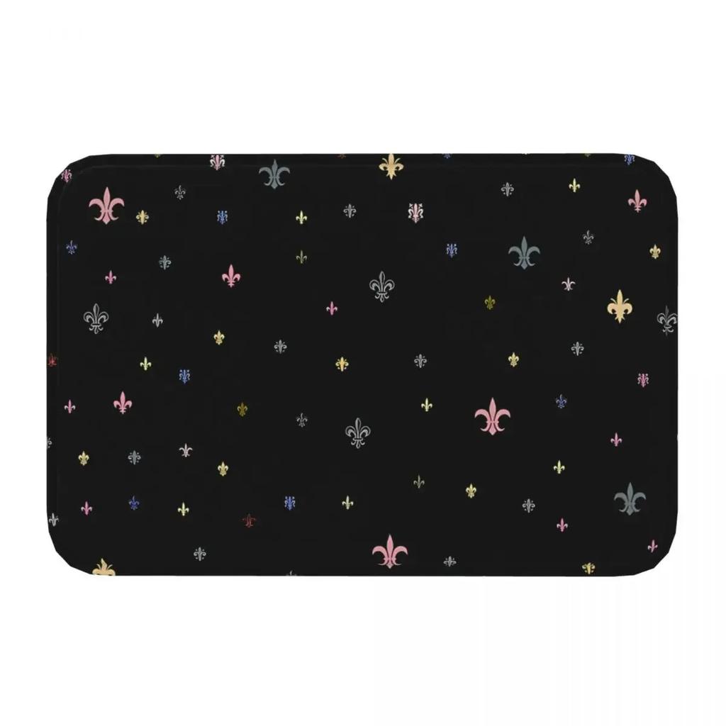 Fleur De Lys Anti-Slip Rug Doormat Living Room Mat Pattern Balcony Carpet Entrance Door Decorative