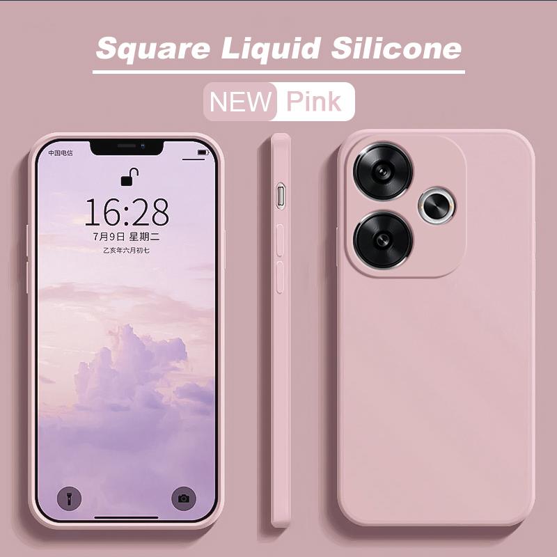 Для Poco F6 чехол Роскошный жидкий силиконовый чехол для Xiaomi Poco F6 Poco F 6 PocoF6 Pro F6Pro 5G Мягкие чехлы противоударный чехол