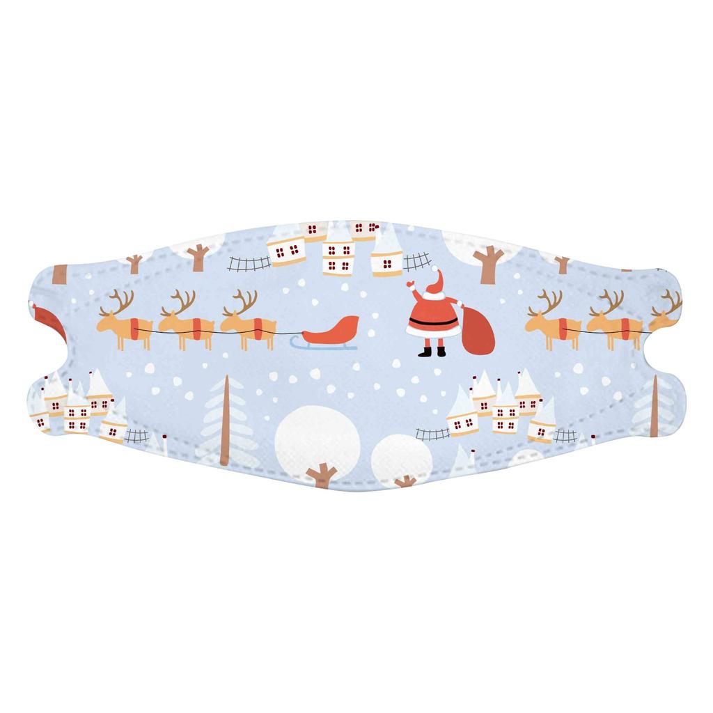 10 шт. Детская одноразовая маска для лица Рождественские 3D-дизайны 4-слойная для лица