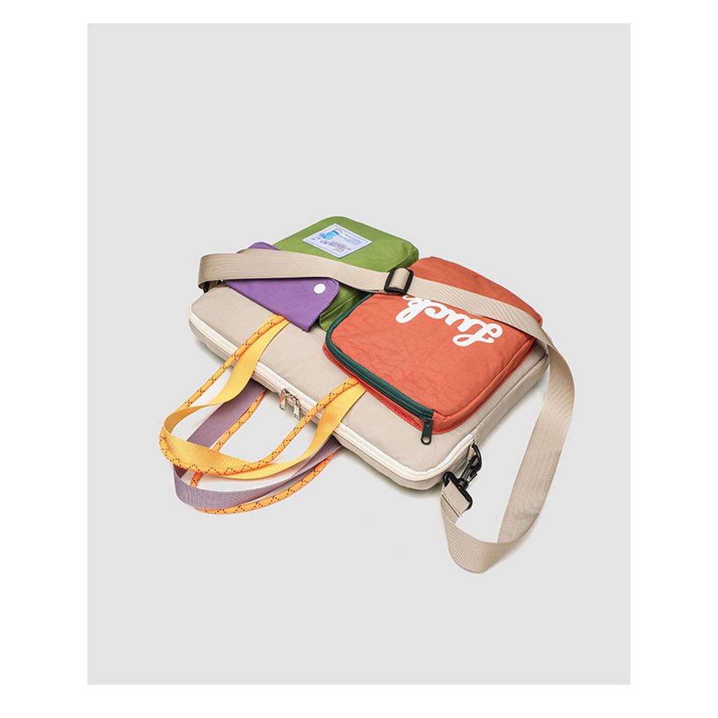 Japanese Dopamine Color Matching Messenger Bag Large Capacity 15.6-inch Dual-purpose Computer Bag Commuting Portable Shoulder Tablet Bag