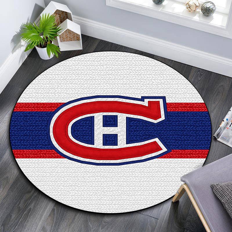 Круглый ковер Montreal Canadiens, Ковер для гостиной, спальни, дивана, игровой комнаты, Нескользящий коврик