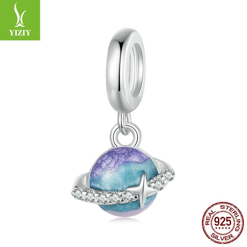 925 Silver Beads Children'S Fun Creative Blue Planet Interstellar Tour Series Diy Beaded Bracelet Accessories