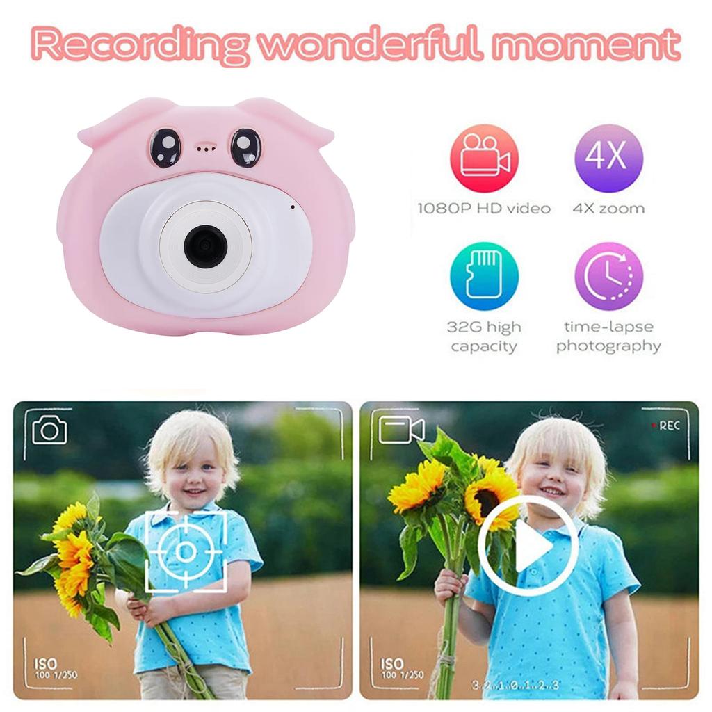 Children s Digital Camera, 8MP HD Kids Camera, 1080P Video Recorder, 2.0 Screen, 4X Zoom, Time-Lapse, and Fun Stickers for Photography