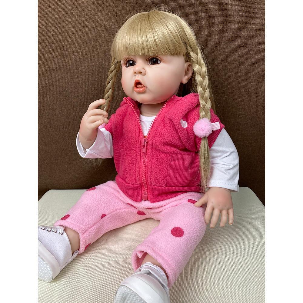 Реалистичные куклы Reborn Baby Girl, Бетти Рая, наклеенный парик, имитация волос, кукла 55 см, полностью силиконовое тело для купания, 22-дюймовая коллекция, художественная кукла, детские игрушки для игр