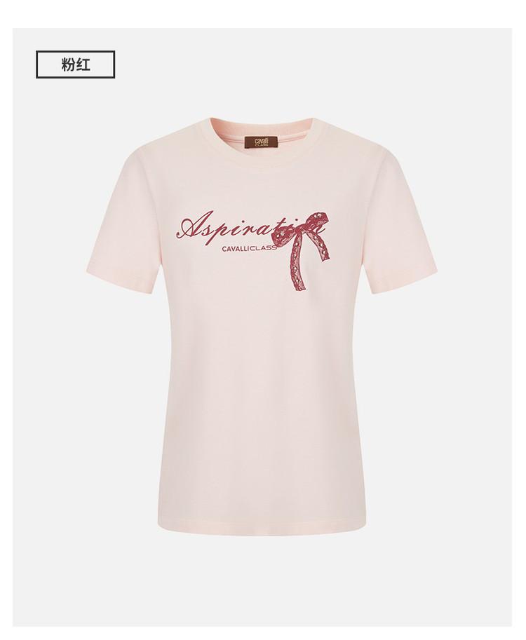 100% Cotton Letter Logo: Clean, Comfortable, Breathable Women's Short sleeved T-shirt for Spring and Summer