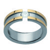 Gold-plated Steel Ring 'Peaceful' Silver-gold - 7 Mm