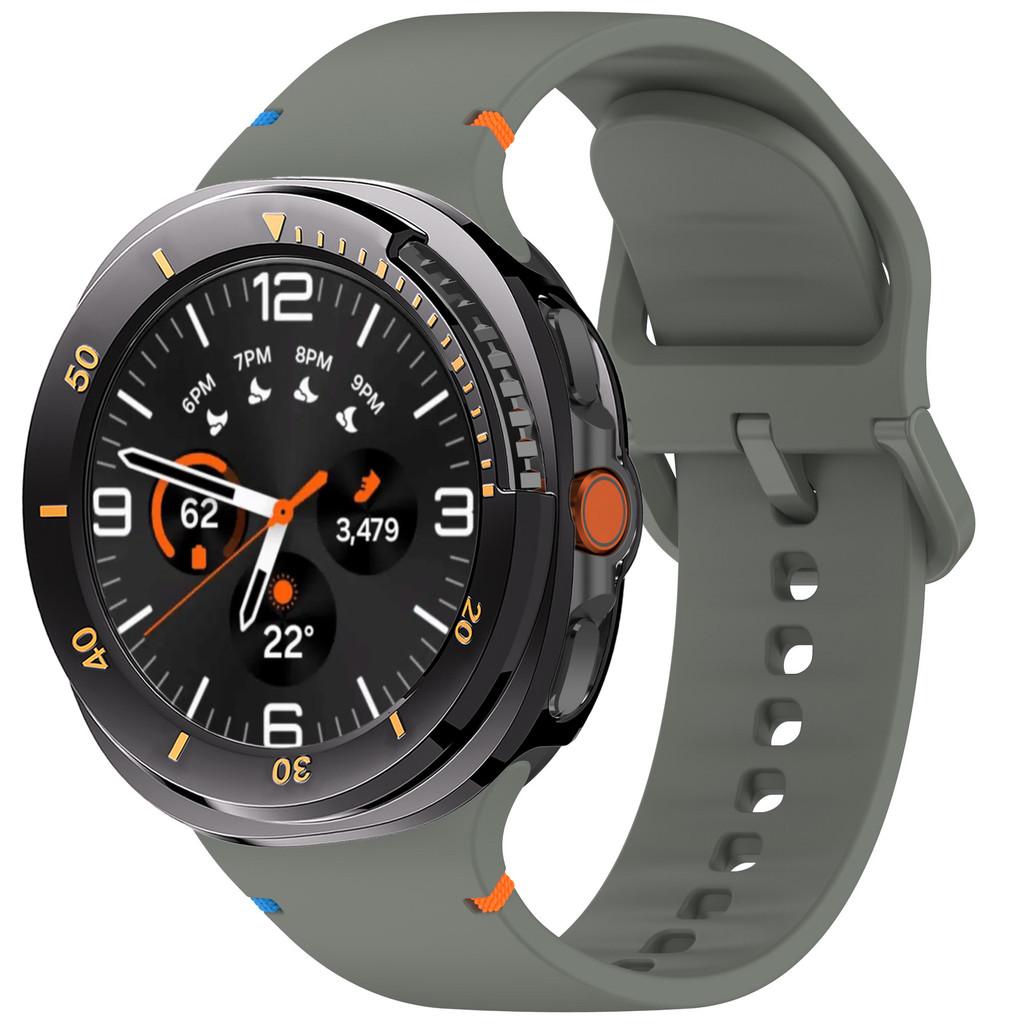 Case+ Band For Samsung Galaxy Watch 8 Classic 46mm Silicone Bracelet Strap Hard PC Bumper For Galaxy Watch 8 Classic NO Glass