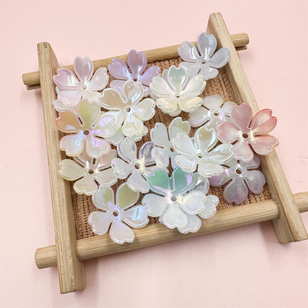 20 шт. DIY Фурнитура Акриловые Свободные Бусины Ручной Работы Разноцветные Цветы для Изготовления Ювелирных Изделий Бисероплетения Ожерелье Браслет Аксессуары